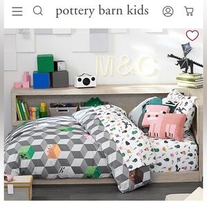 Pottery Barn Kids Minecraft organic cotton duvet full